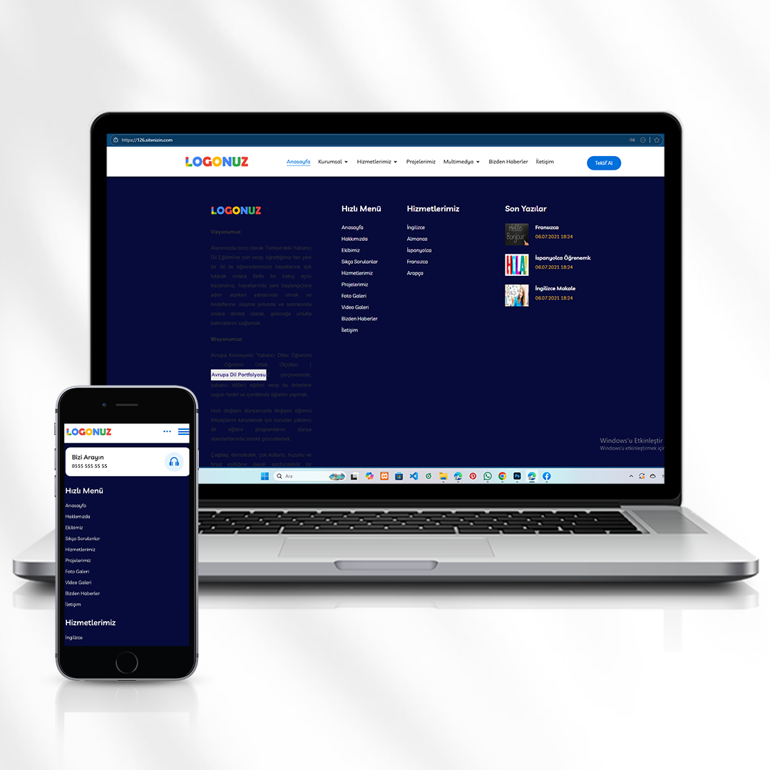Dil Kursu Tanıtım ve Kayıt Web Sitesi  126.sitenizin.com