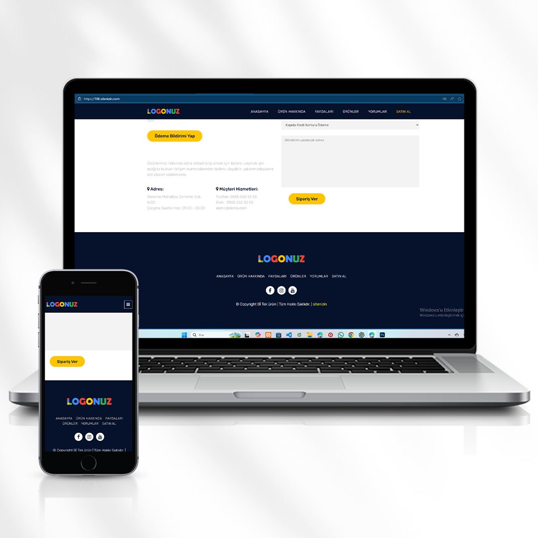 Tanıtım ve Satışa Yönelik Ürün Web Sitesi  106.sitenizin.com