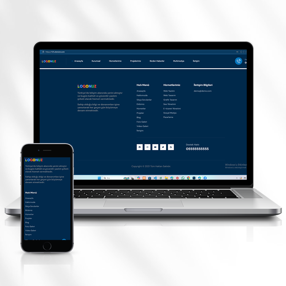 Kurumsal Proje ve Hizmet Tanıtım Web Sitesi  125.sitenizin.com