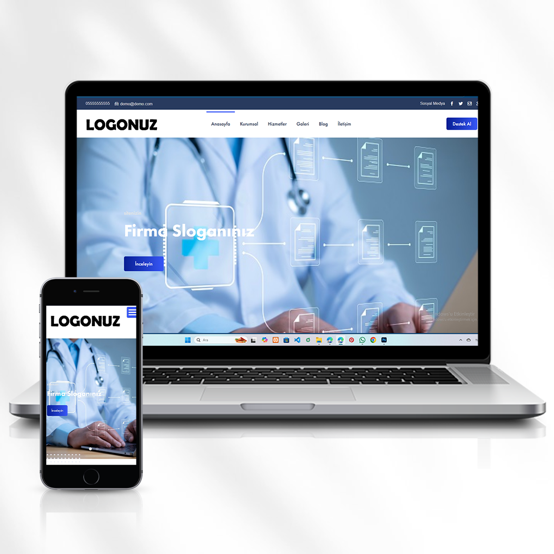 Özel Klinik Web Sitesi  Doktor & Sağlık Merkezi Tanıtımı  63.sitenizin.com