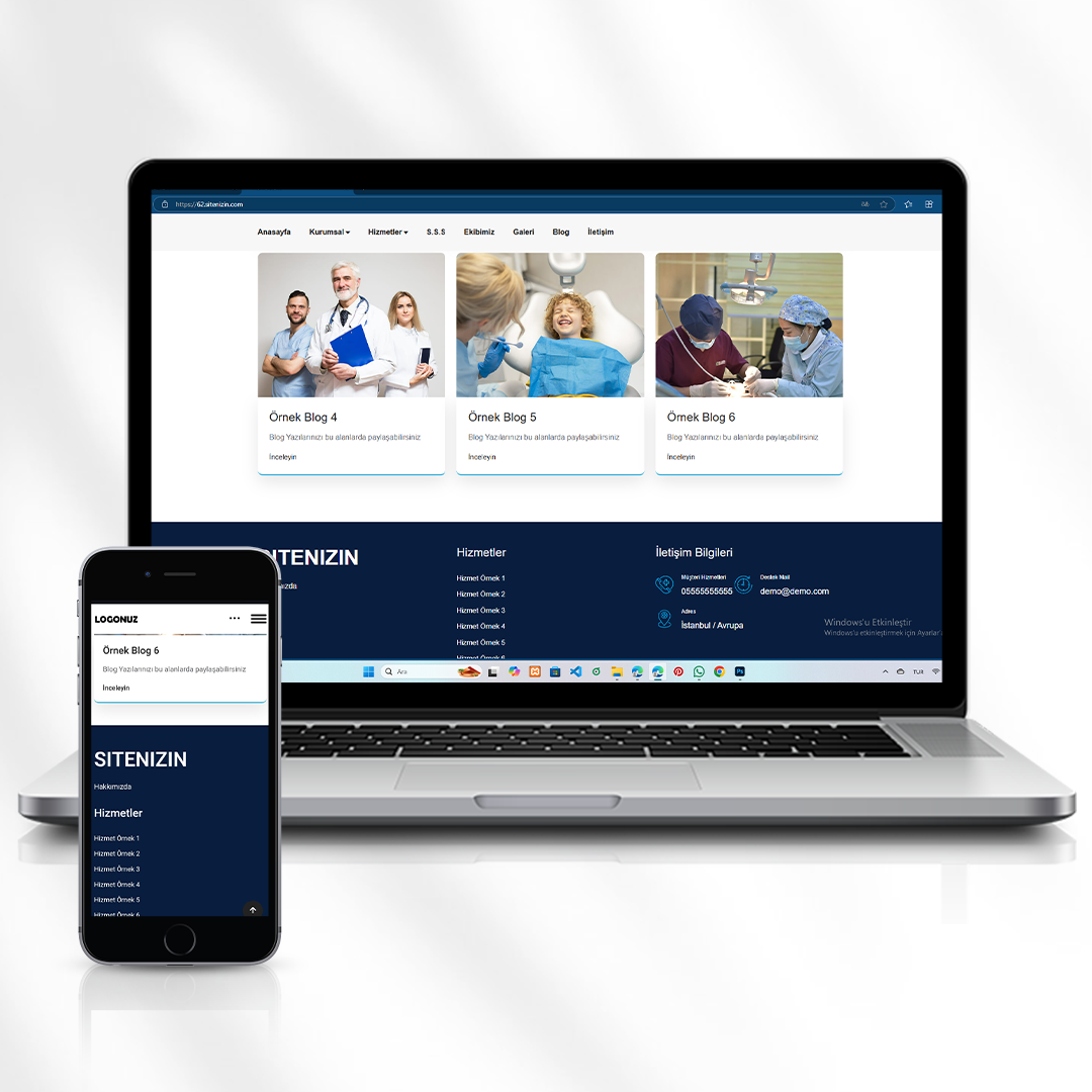 Kurumsal Web Sitesi  Hizmet Tanıtımı ve Ekip Sunumu  62.sitenizin.com