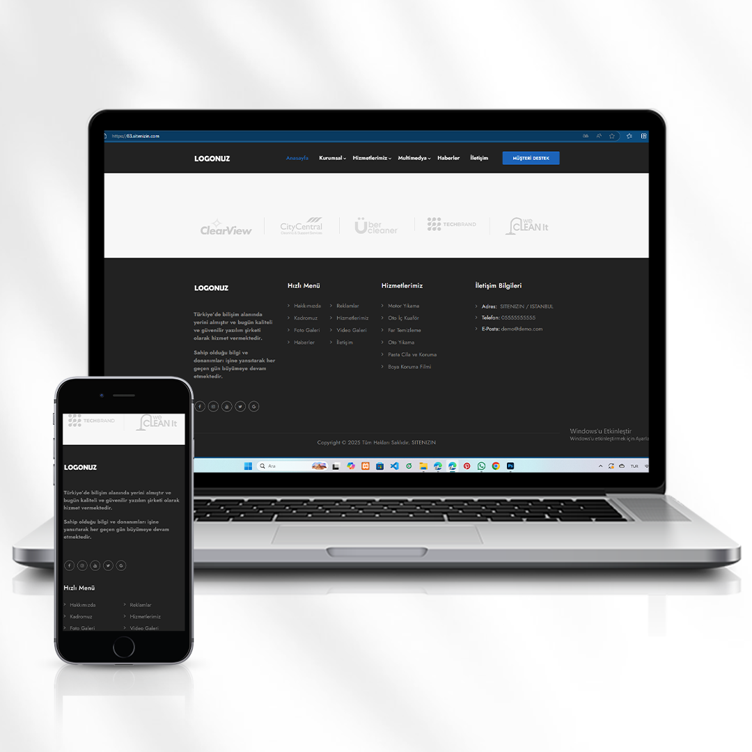 Kurumsal Oto Bakım ve Temizlik Hizmetleri Web Sitesi   83.sitenizin.com