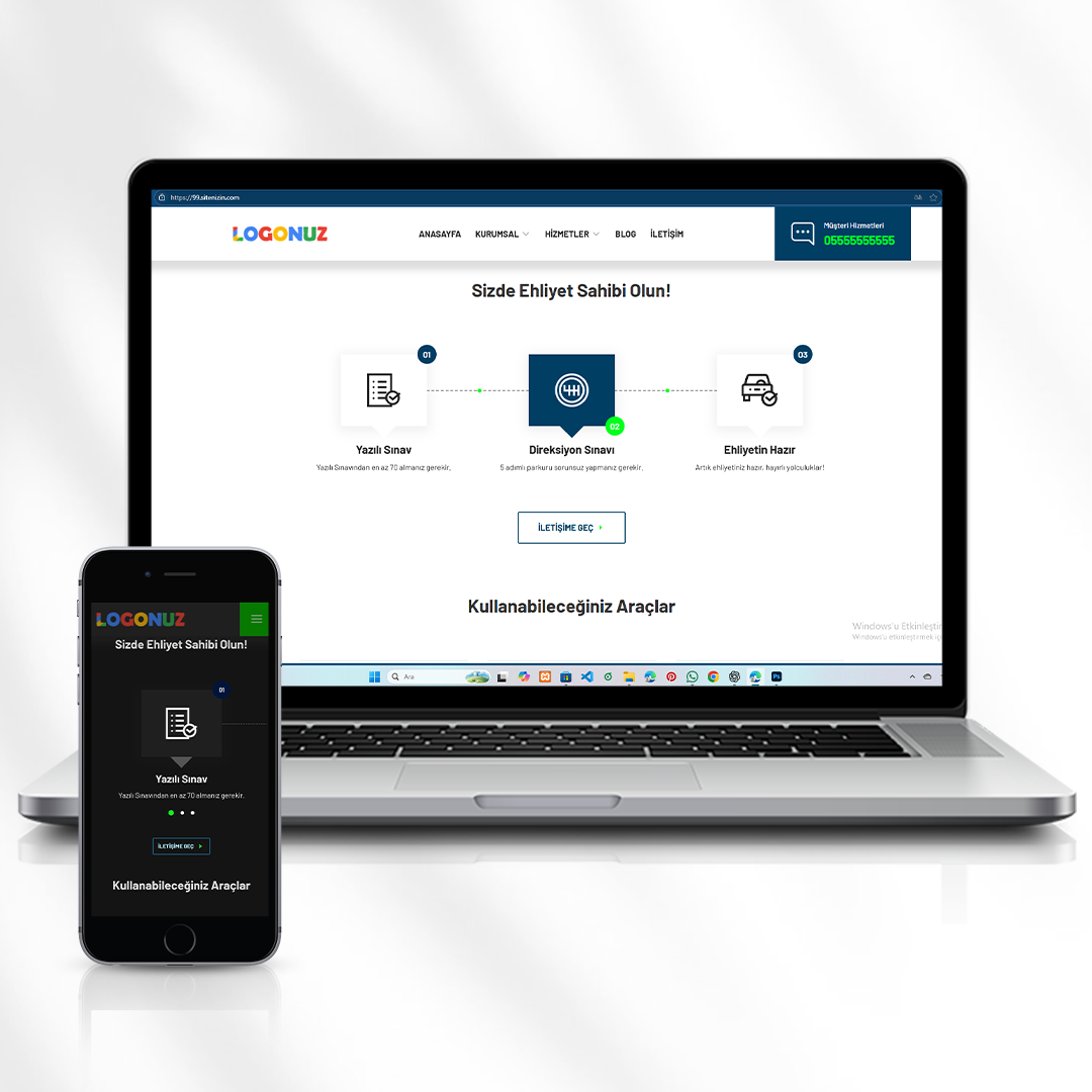Sürücü Kursu Web Sitesi  Direksiyon Eğitimi ve Ehliyet Bilgilendirme  99.sitenizin.com