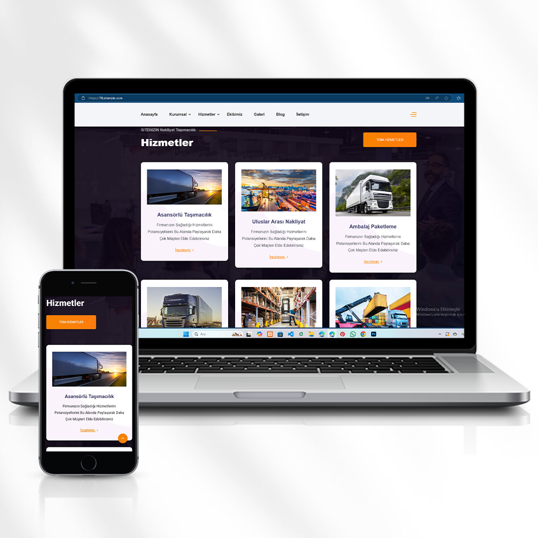 Nakliyat ve Taşımacılık Hizmetleri Web Sitesi Kod 78.sitenizin.com