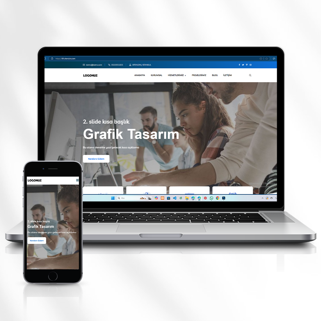 Kurumsal Hizmet ve Proje Tanıtım Web Sitesi Kod 69.sitenizin.com